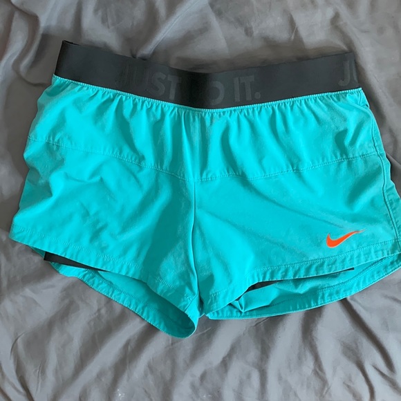 Nike Pants - RARE Nike running shorts in mint green and gray Size S